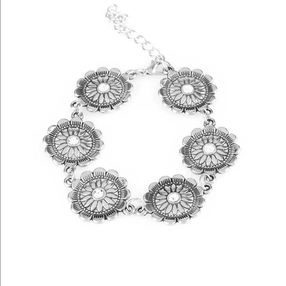 Funky Flower Child - White Bracelet